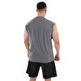 Kingsize Darksteel Antik Yıkamalı Kolsuz T-Shirt Füme