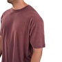 Kingsize Hard Work Antik Yıkamalı Oversize T-Shirt Bordo