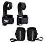 MuscleCloth Big Grip Pro Lifting Straps + Pro Wrist Wraps Seti Siyah