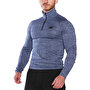 MuscleCloth Pro Stretch Fermuarlı Uzun Kollu T-Shirt Lacivert