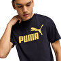 Puma Essentials No. 1 Logo Kısa Kollu T-Shirt Koyu Lacivert Sarı