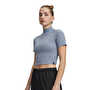 Under Armour Rival Rib Mock Kadın Kısa Kollu T-Shirt Mavi