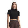 Under Armour Rival Rib Mock Kadın Kısa Kollu T-Shirt Siyah