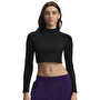 Under Armour Rival Rib Mock Kadın Uzun Kollu T-Shirt Siyah